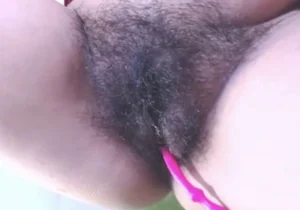 hairy Mexican shows her pussy