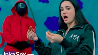 Squid Game – Victoria Camargo Brazilian Breaks the Cookie in the Squid Game and Gets Fucked by Her Meaty Pink Pussy.